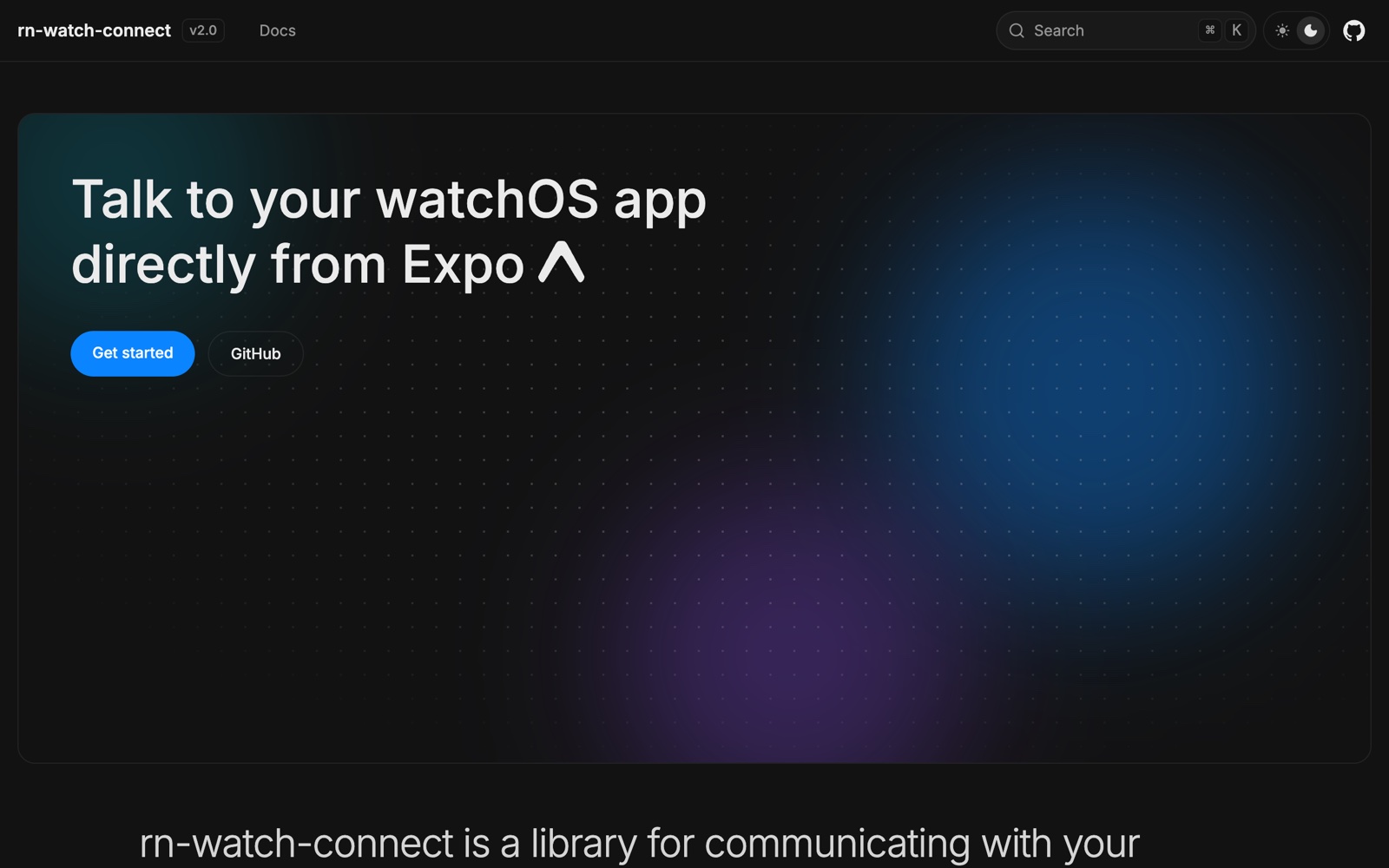 rn-watch-connect documentation site
